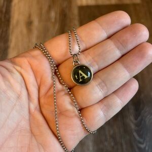 Silver Initial Pendant Necklace Letter A